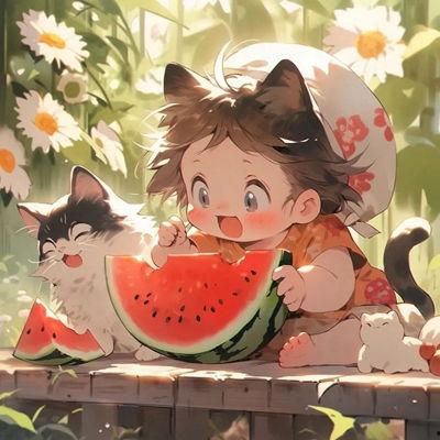 迷你世界吃瓜头像男,瓜田里的欢乐时光